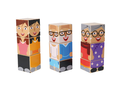 Character Building Block - 18 Pcs. / Cubos encajables para hacer personajes