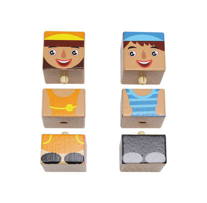 Character Building Block - 18 Pcs. / Cubos encajables para hacer personajes