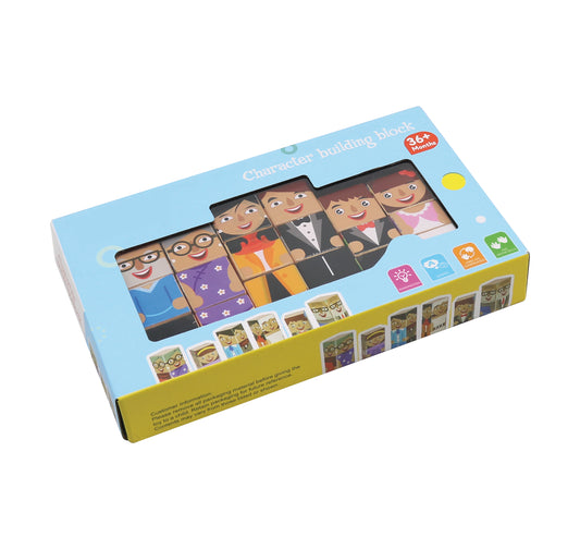 Character Building Block - 18 Pcs. / Cubos encajables para hacer personajes