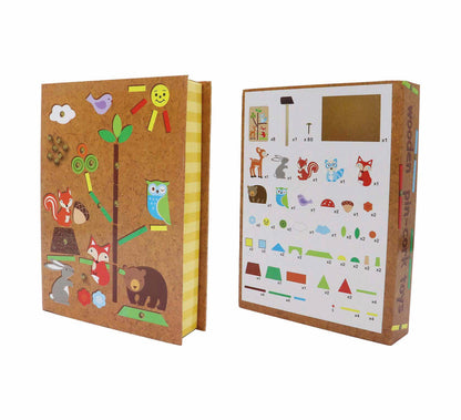 Wooden Pin-Cork Forest Friends Tap A Shape Set / juego de corcho y formas / martillo y chinchetas