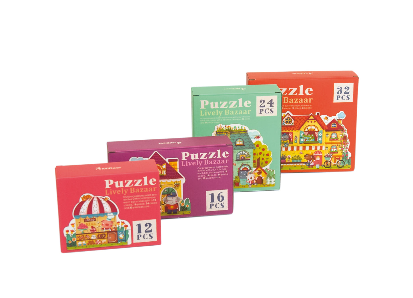 Beginner Lively Bazaar Puzzle / 4 Puzzles Progresivos