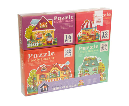 Beginner Lively Bazaar Puzzle / 4 Puzzles Progresivos