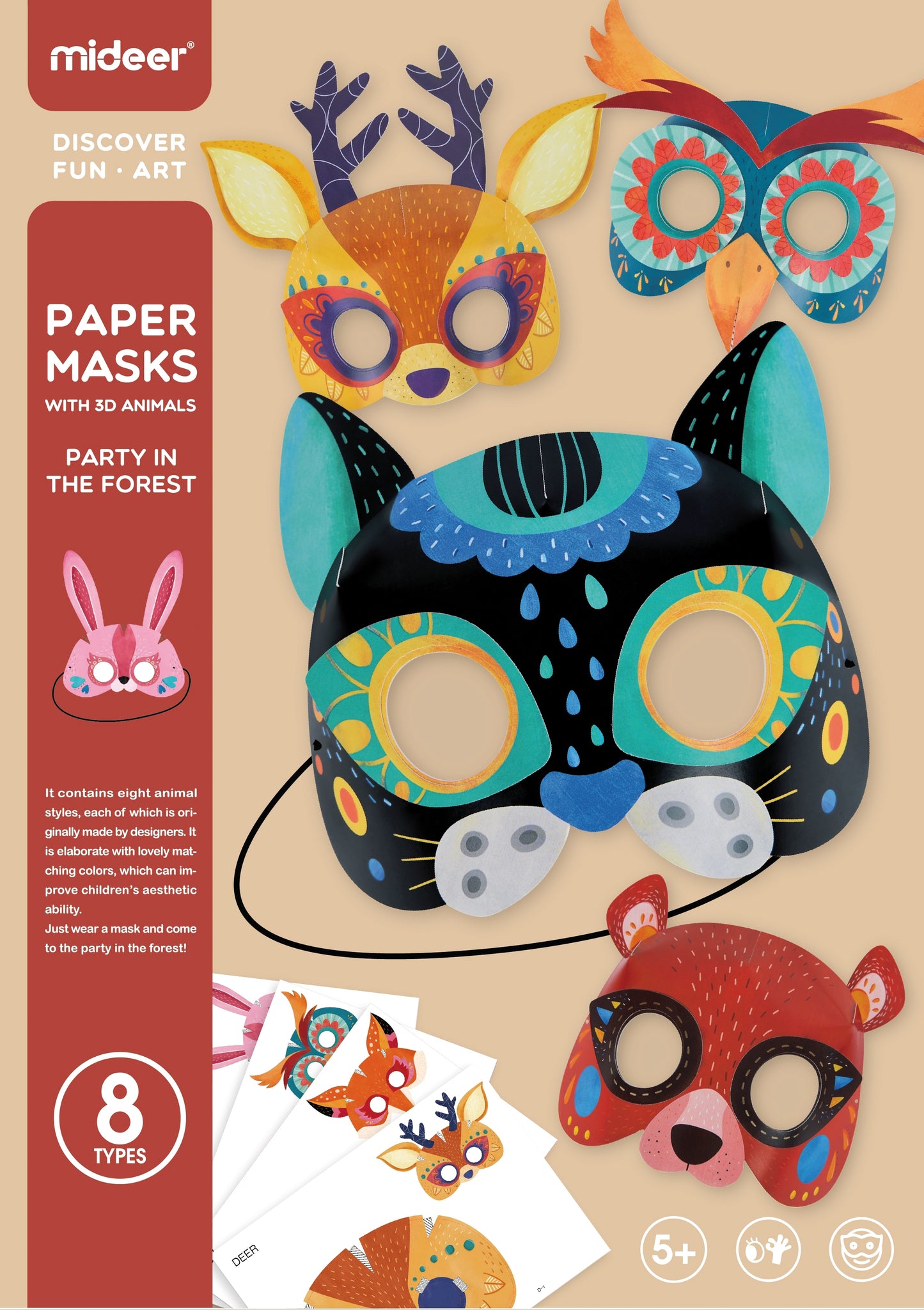 Paper Mask With 3D Animals / Máscaras de animales/ manualidades