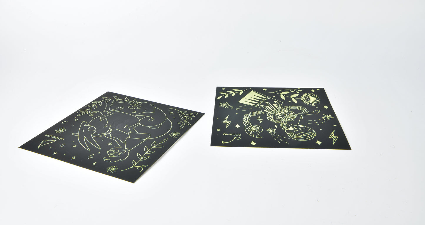 Luminous Scratch Art Cards / juego de rascar florescente