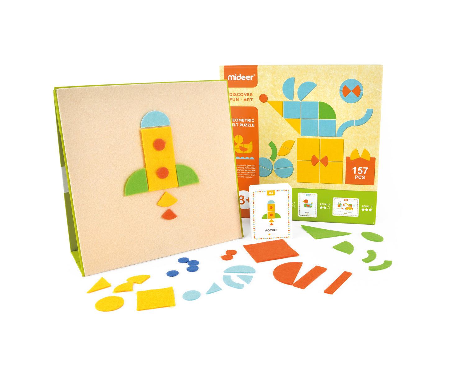 Geometric Felt Puzzle / Puzzle geométrico de doble cara / fieltro /