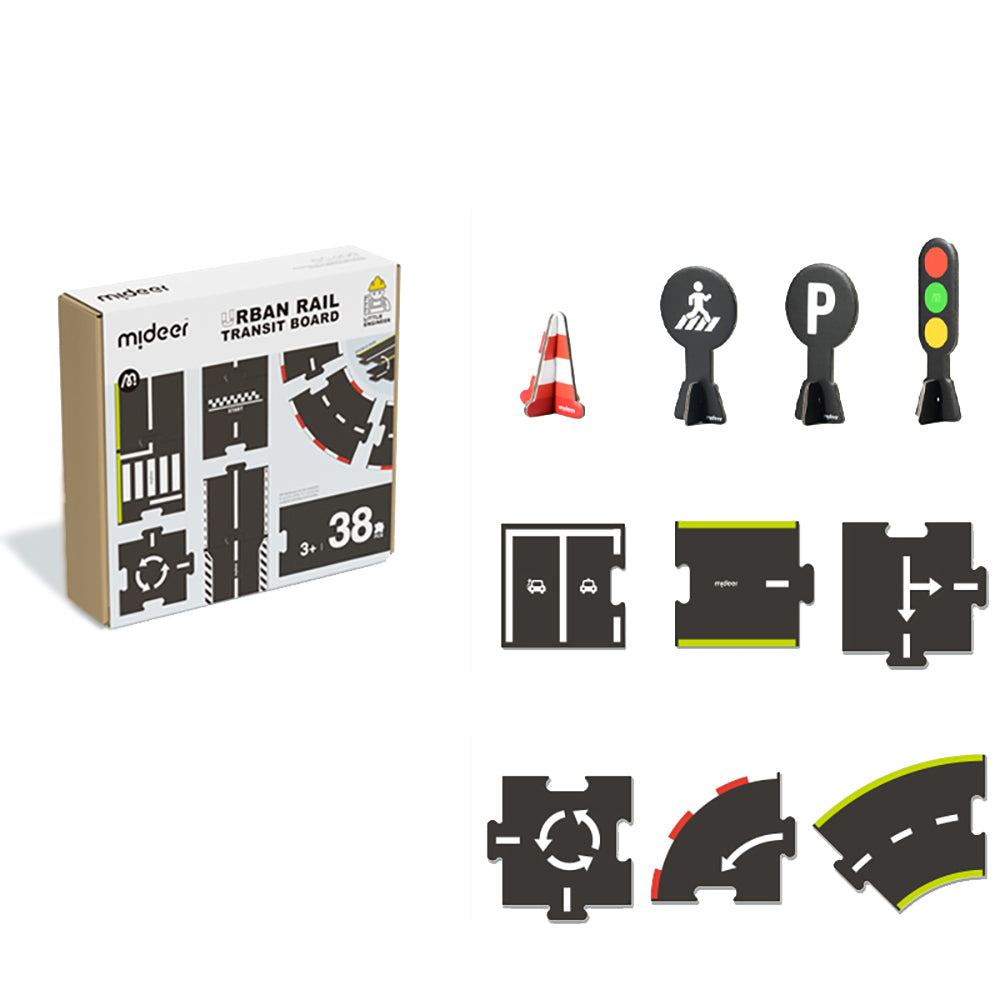 Urban Rail - Transit Board / Circuito puzle para vehiculos / pista de coches / educación vial / tráfico