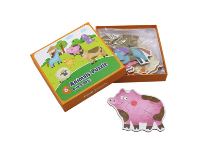 Animals Puzzle 6 In A Box / 6 Puzzles de Animales