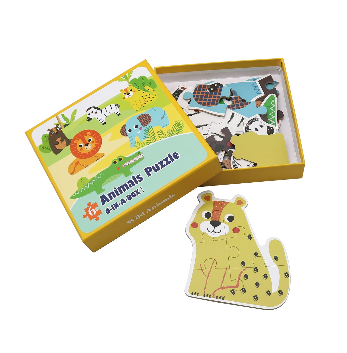 Jungle Animals Puzzle 6 In A Box / 6 Puzzles de Animales de la Jungla