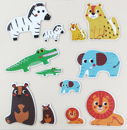 Jungle Animals Puzzle 6 In A Box / 6 Puzzles de Animales de la Jungla