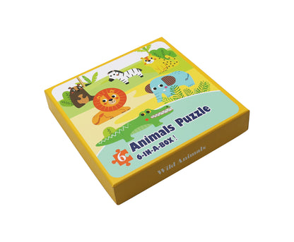 Jungle Animals Puzzle 6 In A Box / 6 Puzzles de Animales de la Jungla