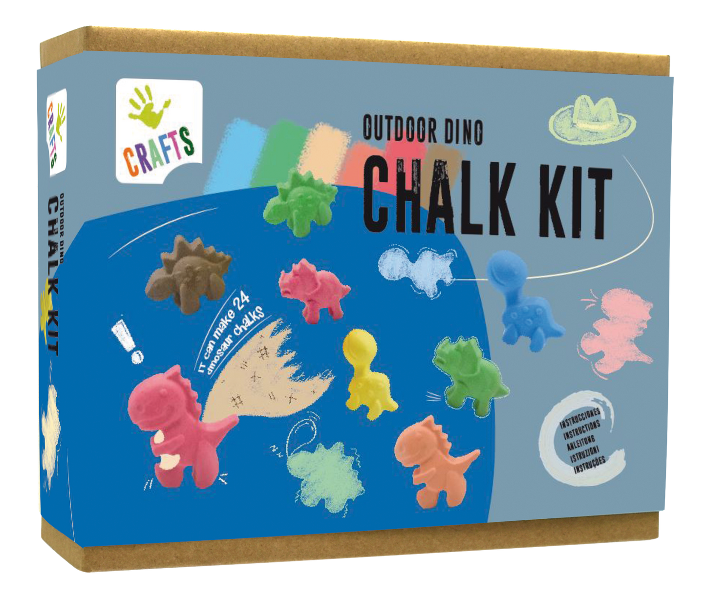 OUTDOOR DINO CHALK KIT / TIZAS DE EXTERIOR CON FORMA DE DINOSAURIO / tizas pintar patios o suelos / manualidades