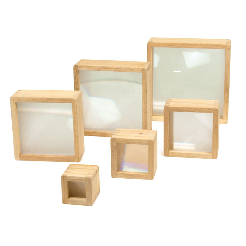 6 pcs. Magnifier Cases / 6 Bloques de Madera con Lupa