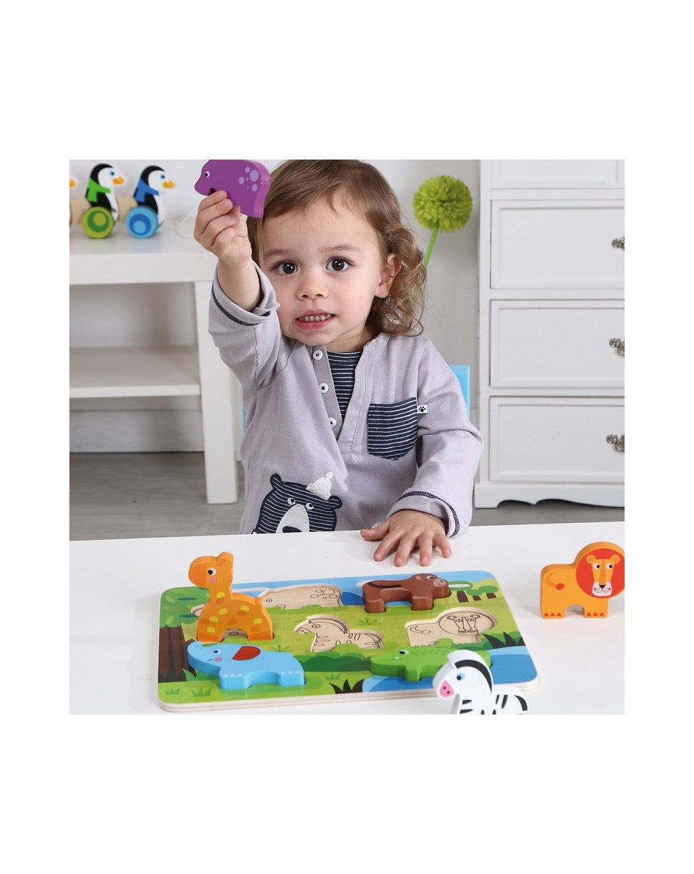 Chunky Puzzle Animal / encaje de madera animales / infantil