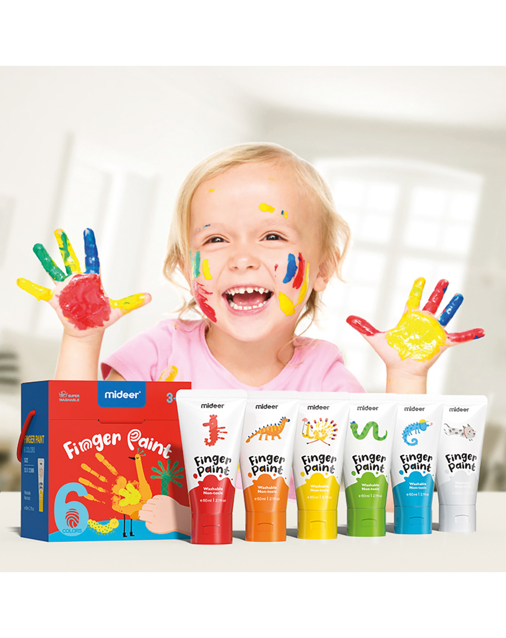 Finger Paints - 6 Colors / 6 pinturas para dedos / manualidades