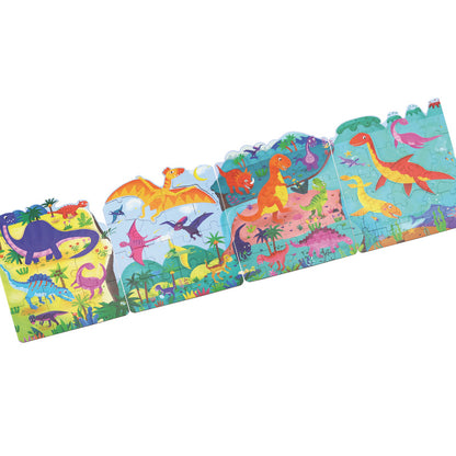 4 In 1 Grow Up Puzzle - Dinosaur Paradise / 4 puzzles en uno - Paraíso de los dinosaurios