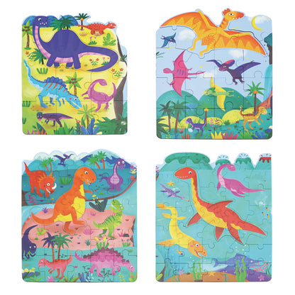 4 In 1 Grow Up Puzzle - Dinosaur Paradise / 4 puzzles en uno - Paraíso de los dinosaurios