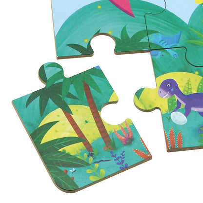 4 In 1 Grow Up Puzzle - Dinosaur Paradise / 4 puzzles en uno - Paraíso de los dinosaurios