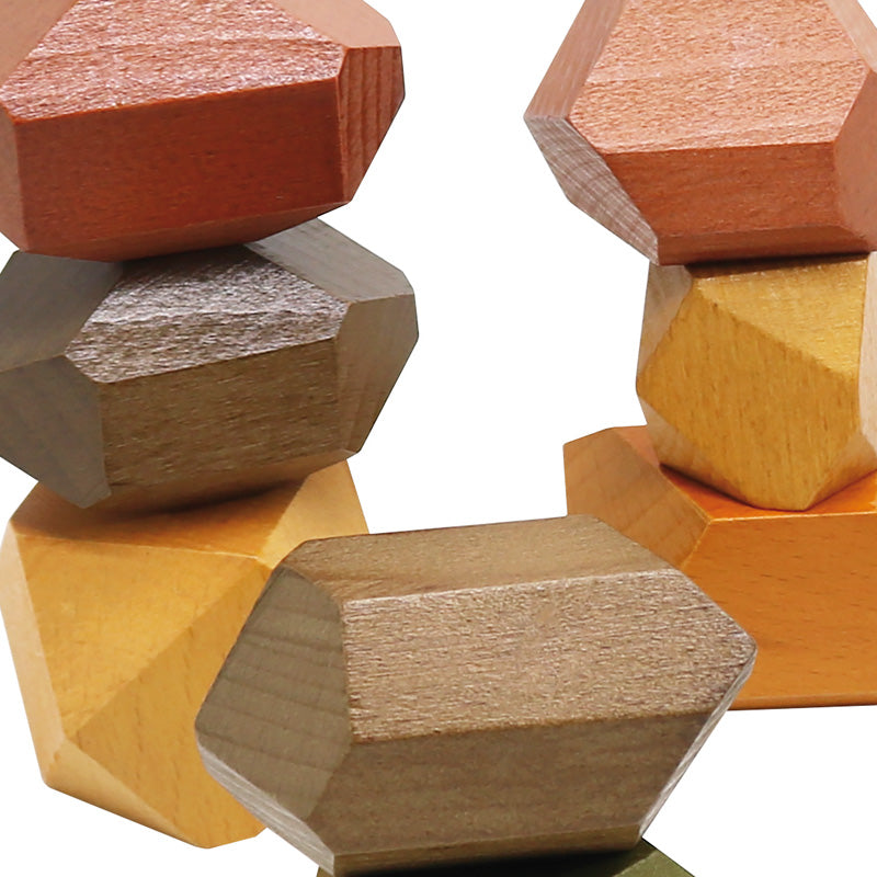 Wooden Stacking Big Stones - 12 Pcs. / Rocas gigantes de madera - 12 piezas / piedras apilables