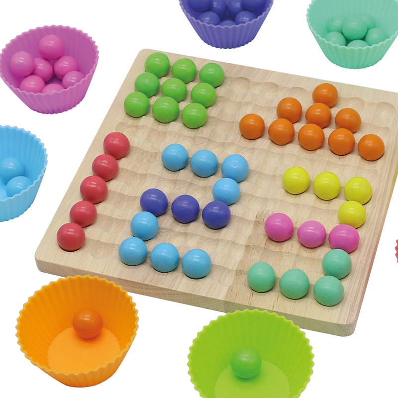 Wooden Bead Game / Juego de conteo de madera / cuentas montessori