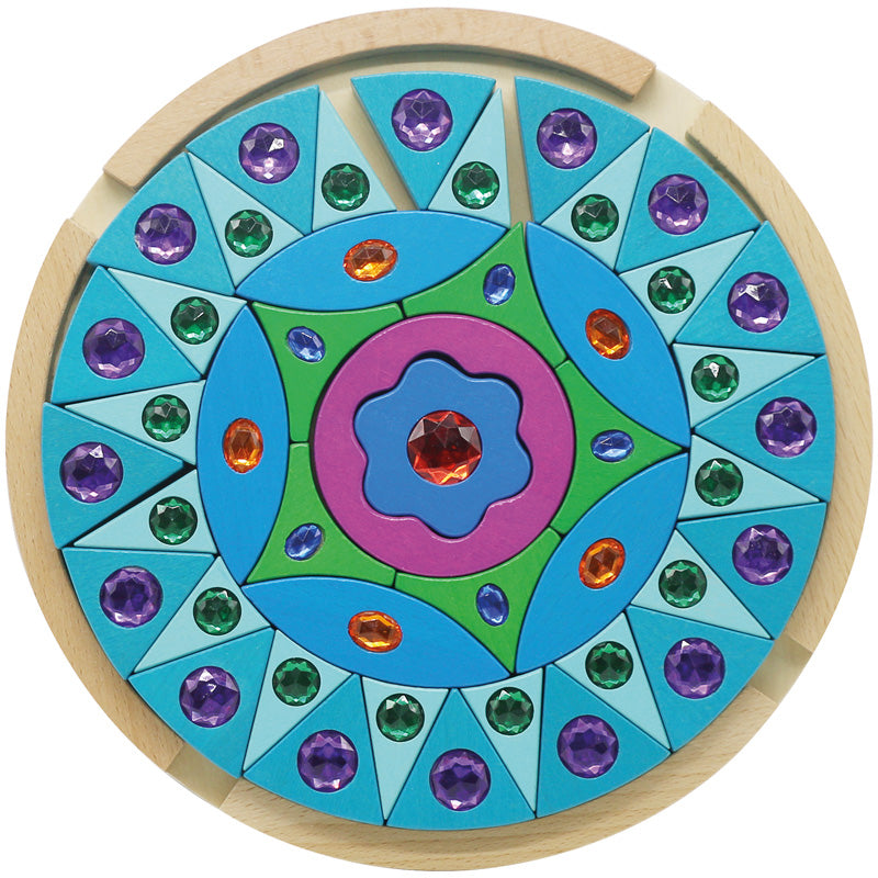 Color Solid Wood Mandala / Mandala de madera de colores