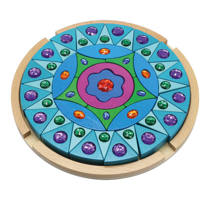 Color Solid Wood Mandala / Mandala de madera de colores